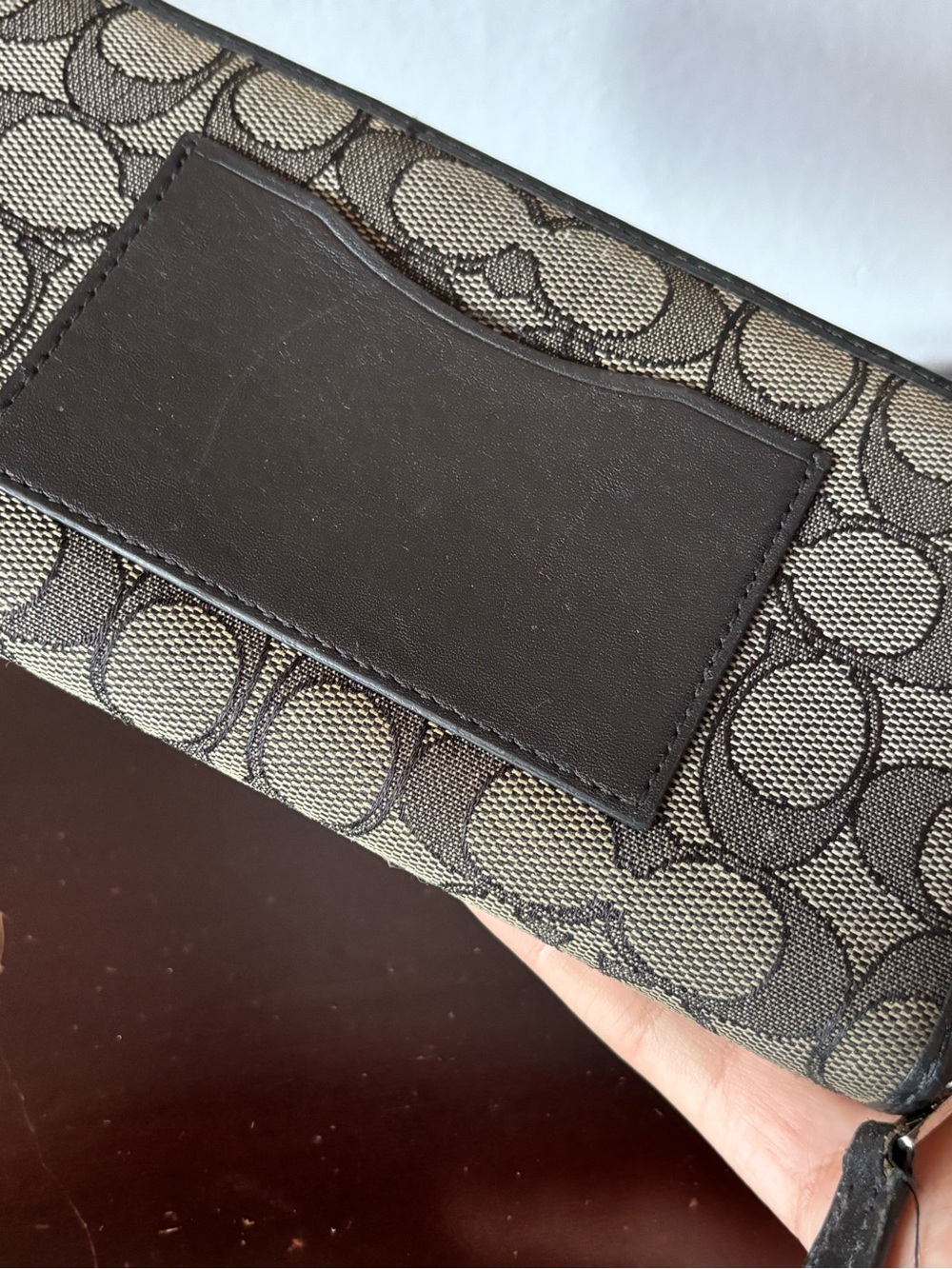 Coach Signature Canvas Zip Wallet in Brown and Khaki - Picture 6 of 9
